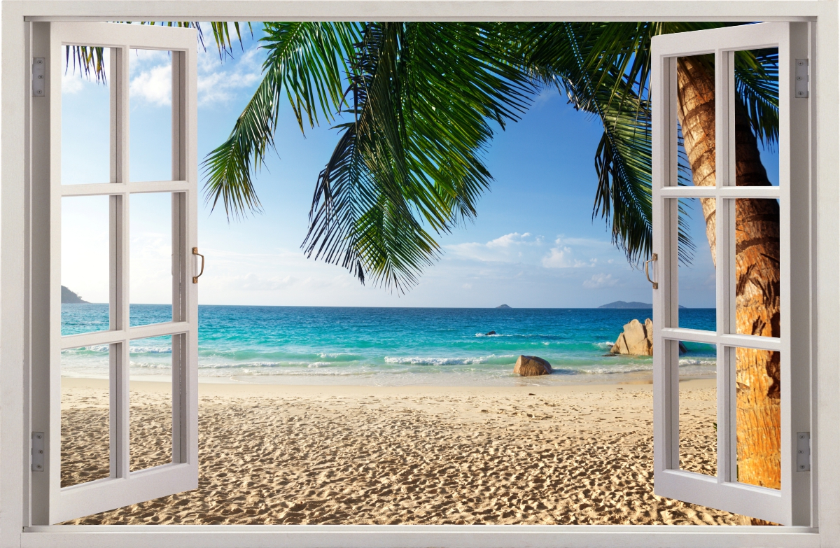 

Naklejki Na Ścianę Okno Plaża Palmy 04 100x65 cm