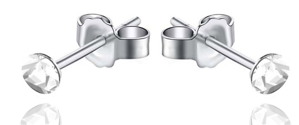 

Srebrne Kolczyki Kółko Koło Z Kr. Swarovski 2 MM