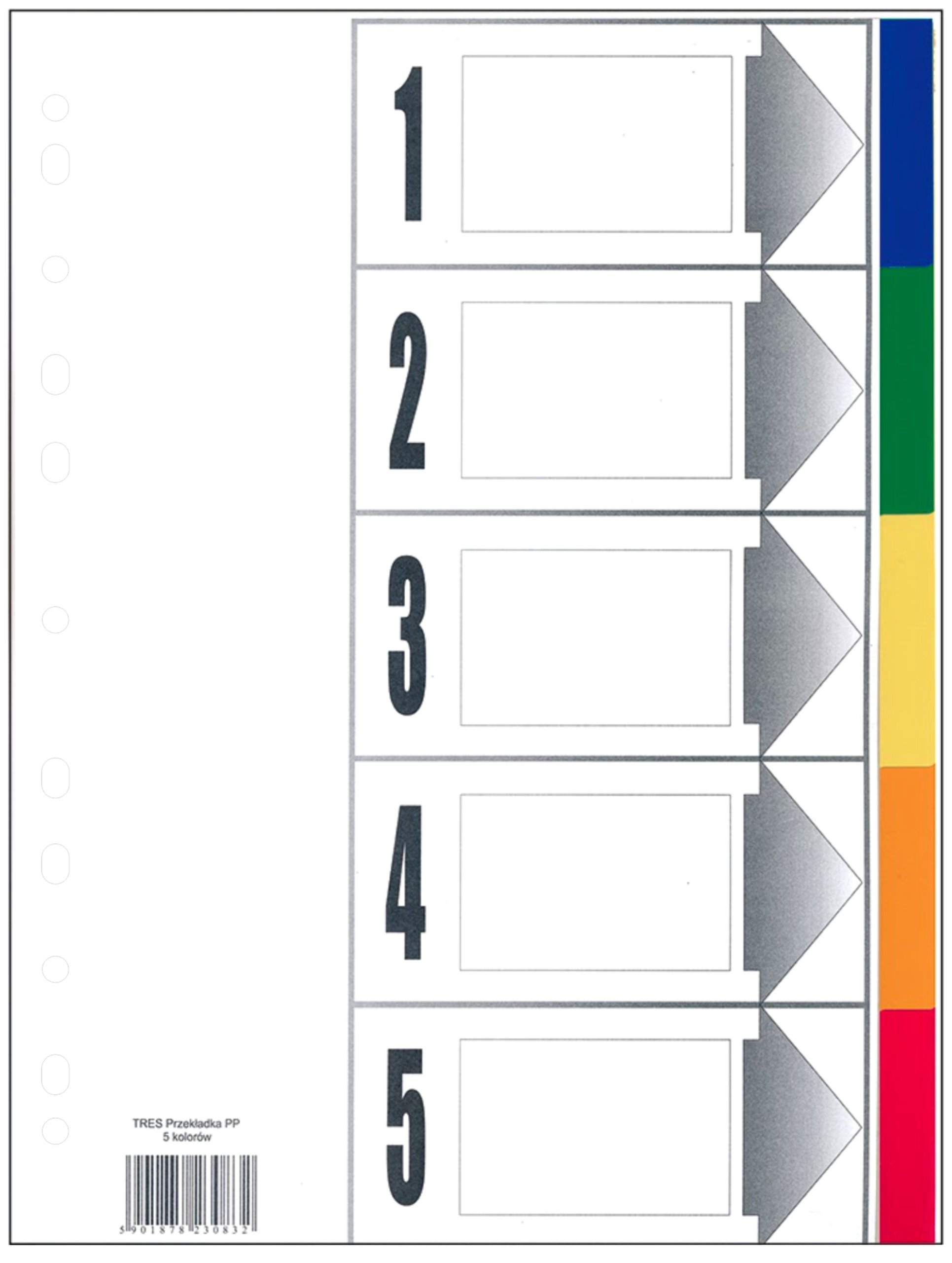

Przekładki Pp A4 1-5 kolorowe