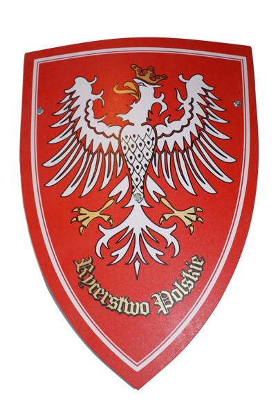 Strój rycerza orzeł hełm z przyłbicą tarcza tunika płaszcz miecz 64 pochwa Rozmiar uniwersalny