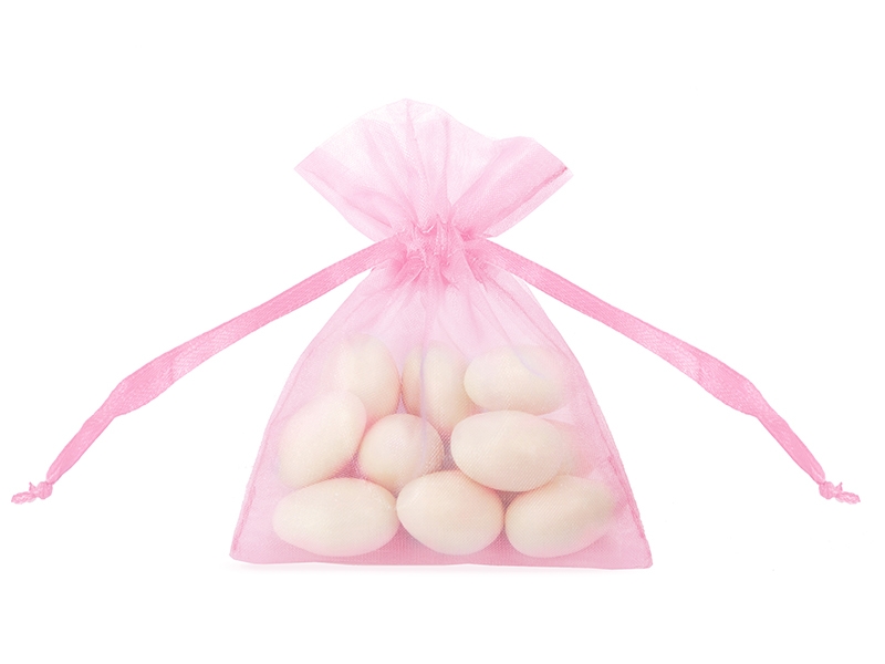 

Woreczki z organzy Różowe Ślub 7x10cm