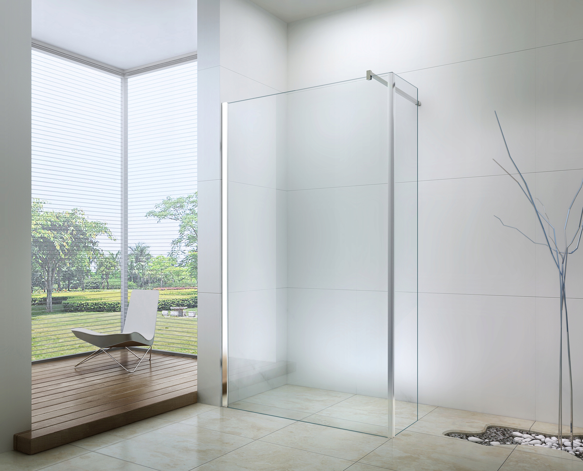 MEXEN ŚCIANKA PRYSZNICOWA WALK-IN 120 cm + 30 cm Mocowanie uniwersalne