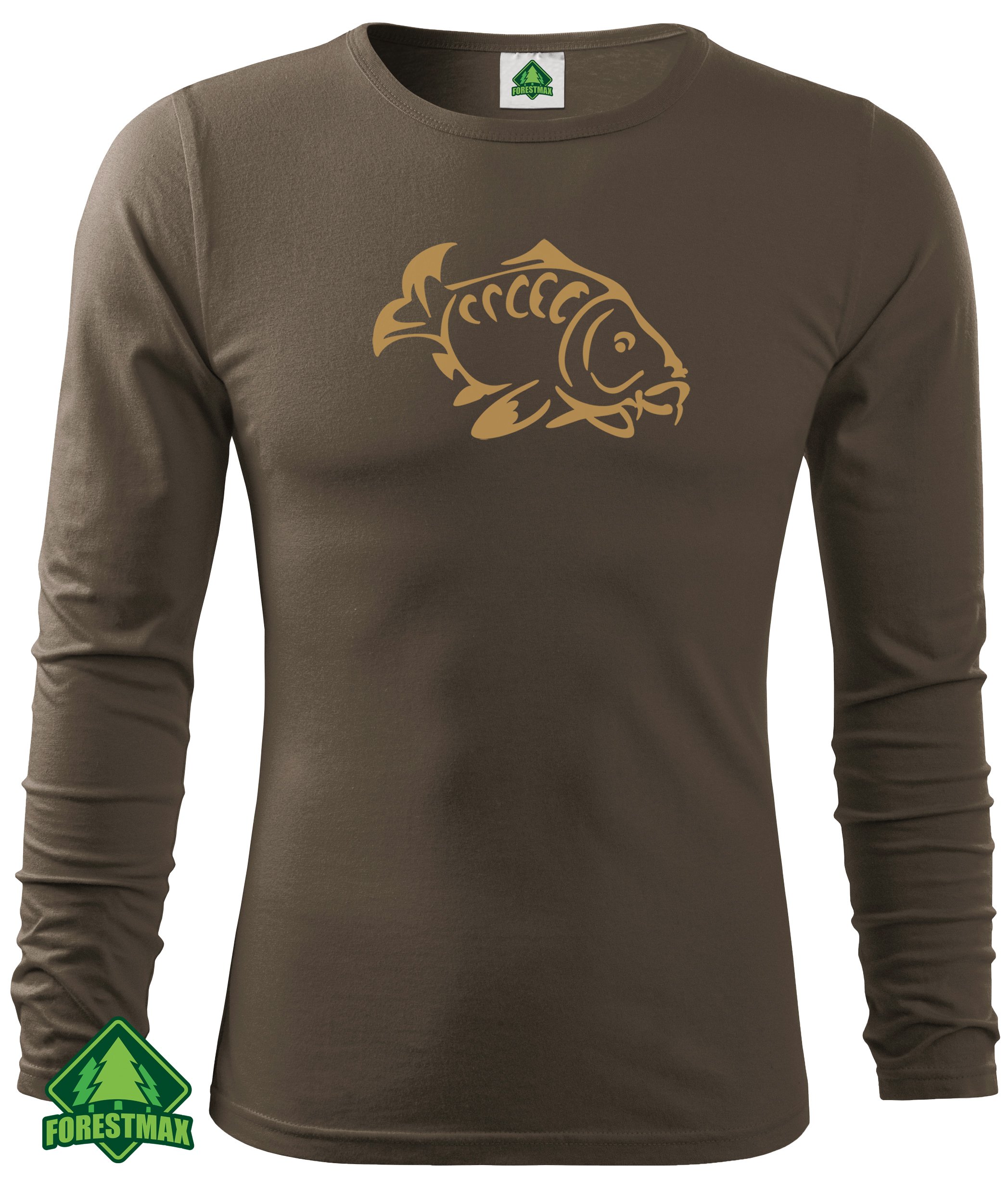 BRĄZOWA LETNIA BLUZA WĘDKARSKA 160g NADRUK KARP Marka inna