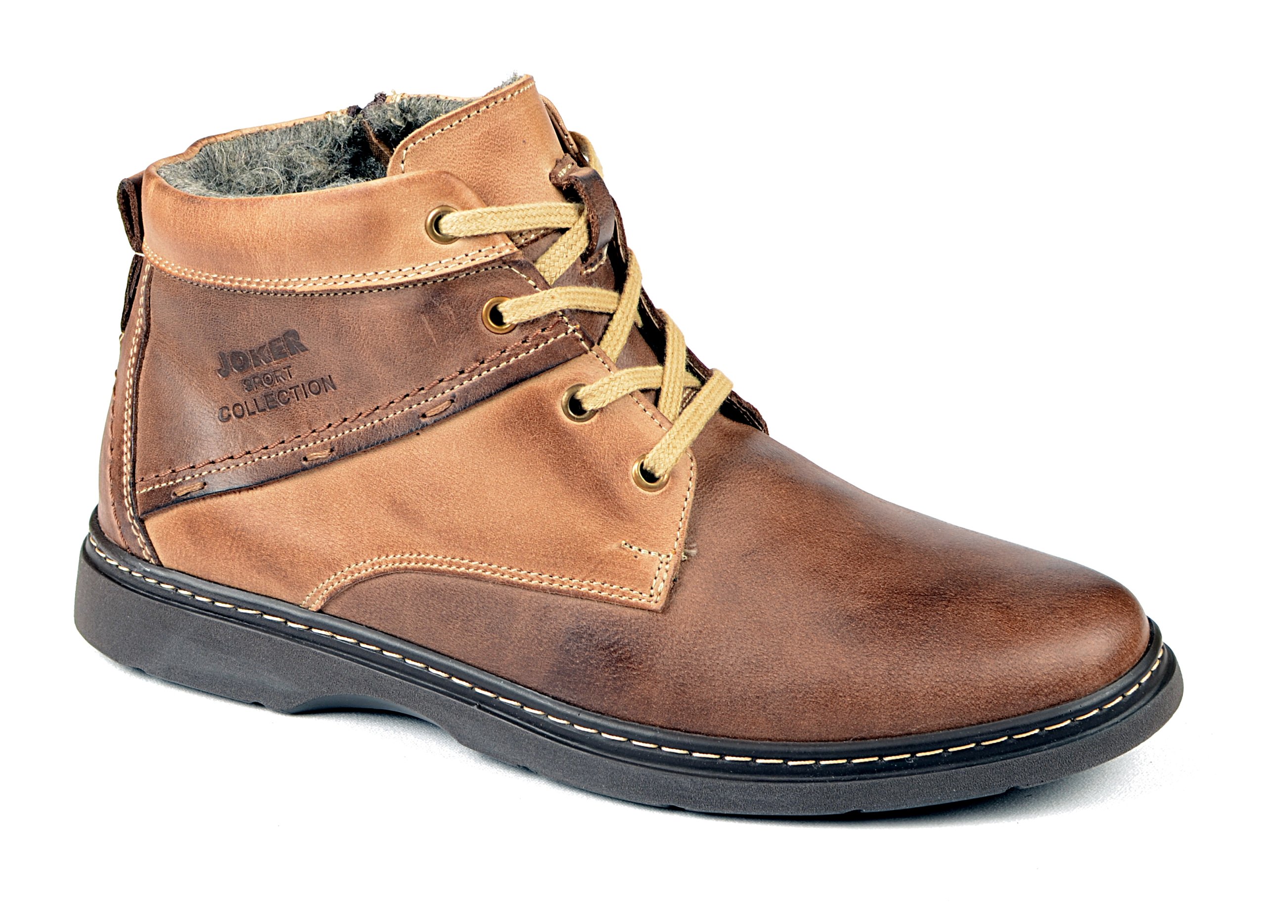 

Buty Męskie Ocieplane Zimowe Skóra 533 Brąz R 43