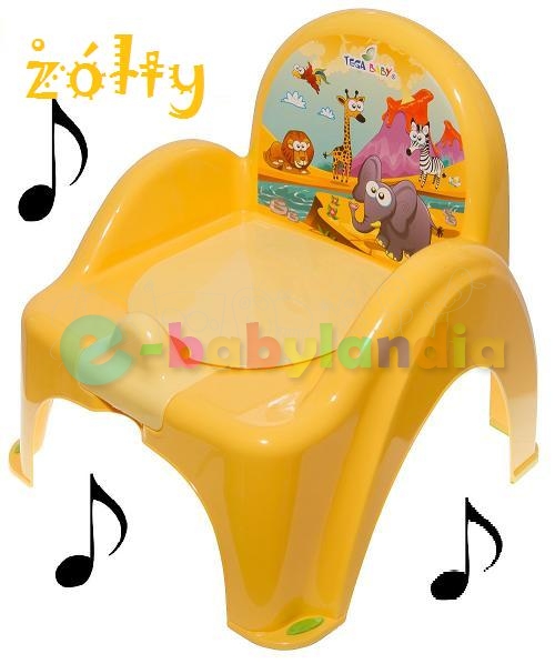 TEGA Nocnik Krzesełko GRAJĄCY Z POZYTYWKĄ i klapką Kolor niebieski