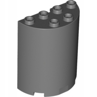 

Lego Cylinder połowa 2x4x4 c szary 20430 6259