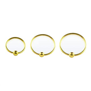 

Srebrne pozłacane 18k kółko do nosa z kulką -10 mm