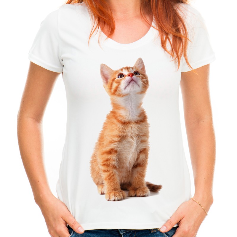 

Koszulka z kotem kotkiem rudym bluzka t-shirt Hq L