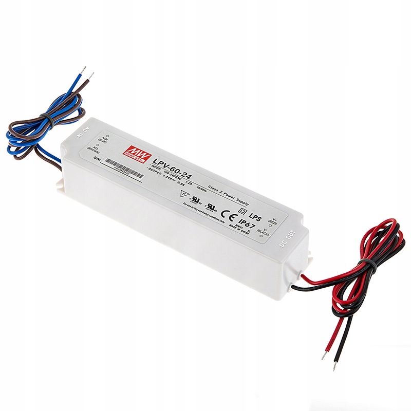 

Zasilacz MeanWell LPV-60-24 24V DC 2,5A 60W IP67