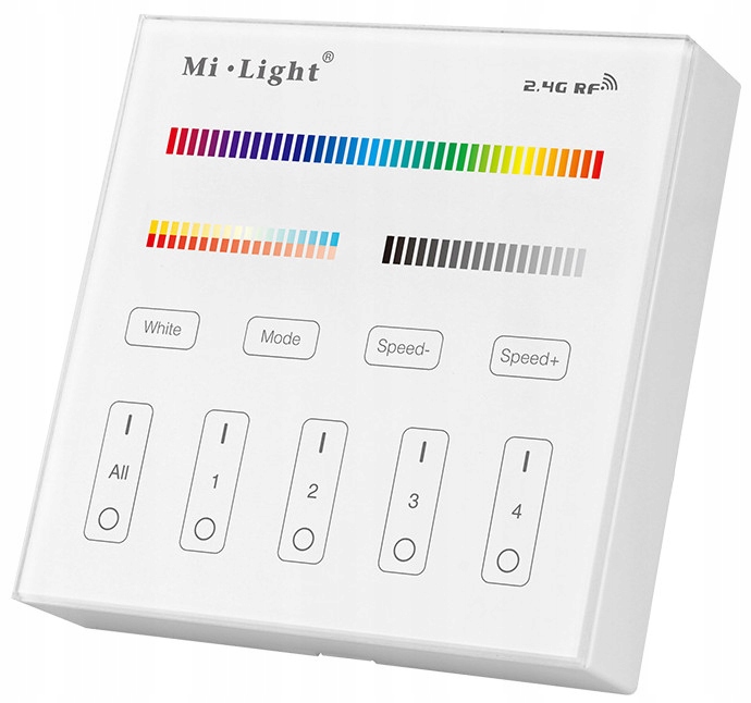 Miboxer B4 Pilot ścienny LED RGB+CCT 4-strefowy 2.4GHz Milight biały Zawiera baterie nie
