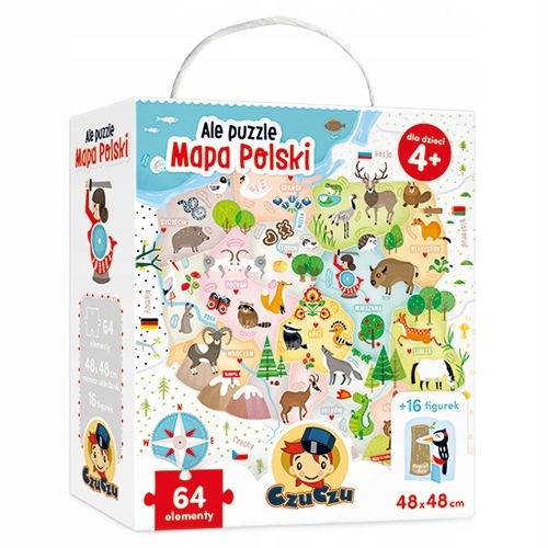 Puzzle Zabawka Układanka 64 Szt Czuczu Mapa Polski 7638959174