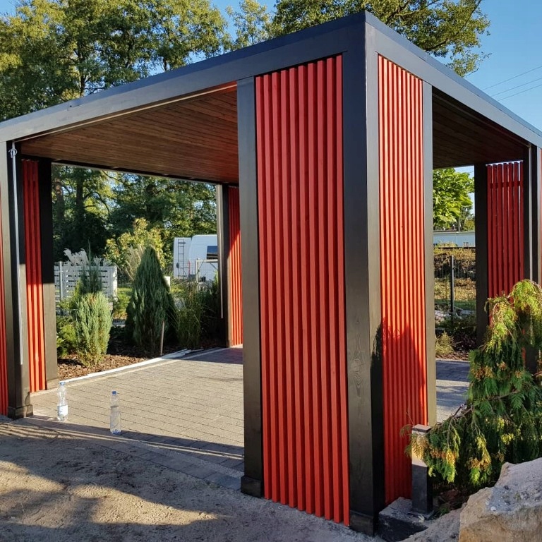 altana, wiata, nowoczesna altanka z płaskim dachem - 7618712455