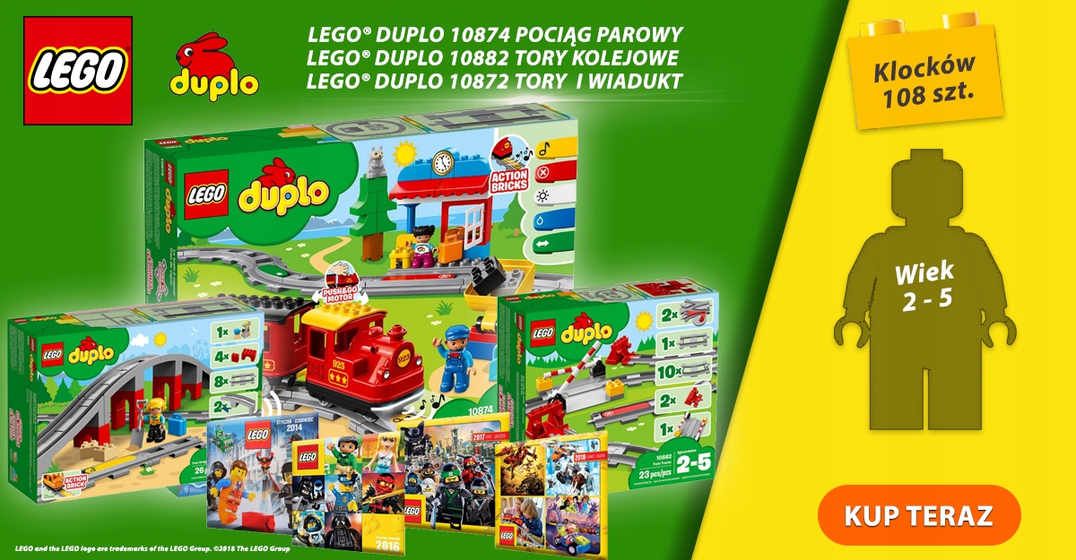 LEGO DUPLO 10874 POCIĄG + TORY 10872 + 10882 +4KAT - 7623253422