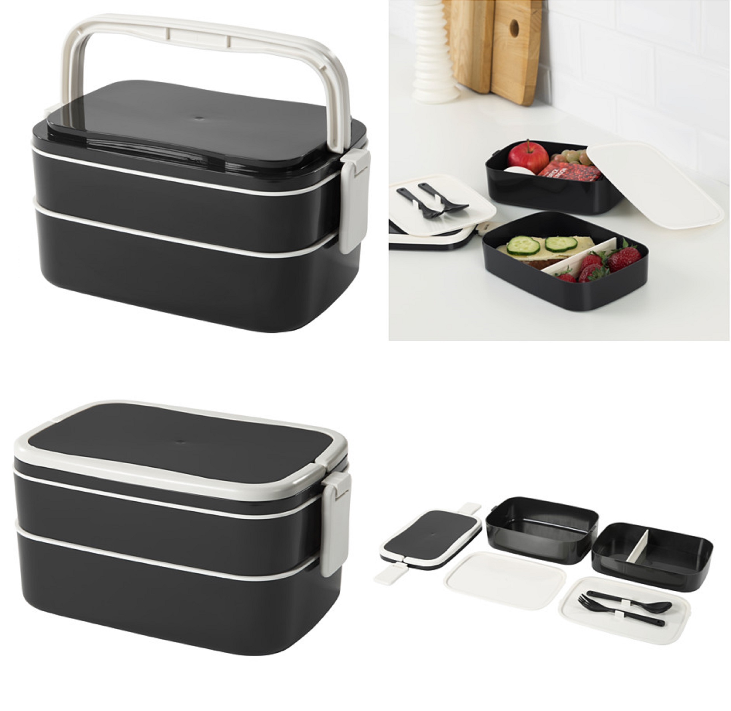 Pojemnik na jedzenie ikea flottig + sztućce TANIO 7004034628