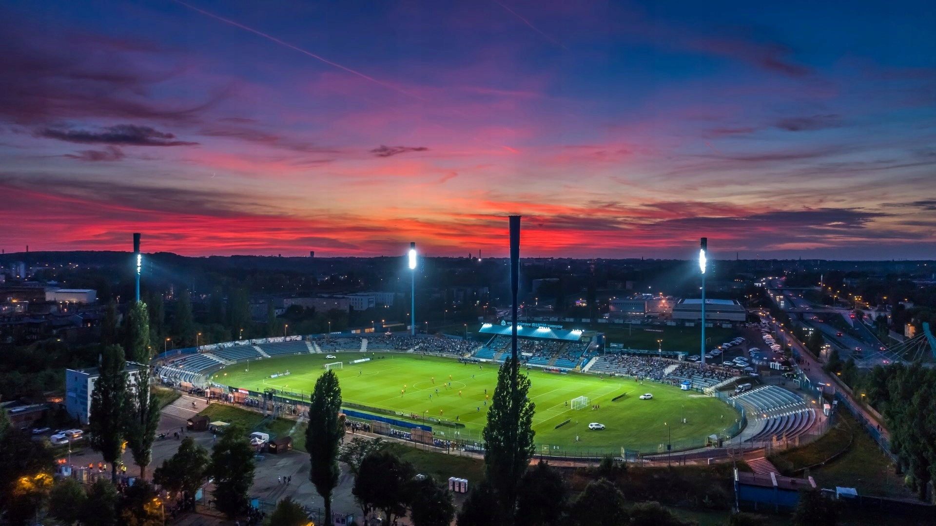 Foto-Obraz Stadion Ruch Chorzów z lotu ptaka - 7586998355 ...