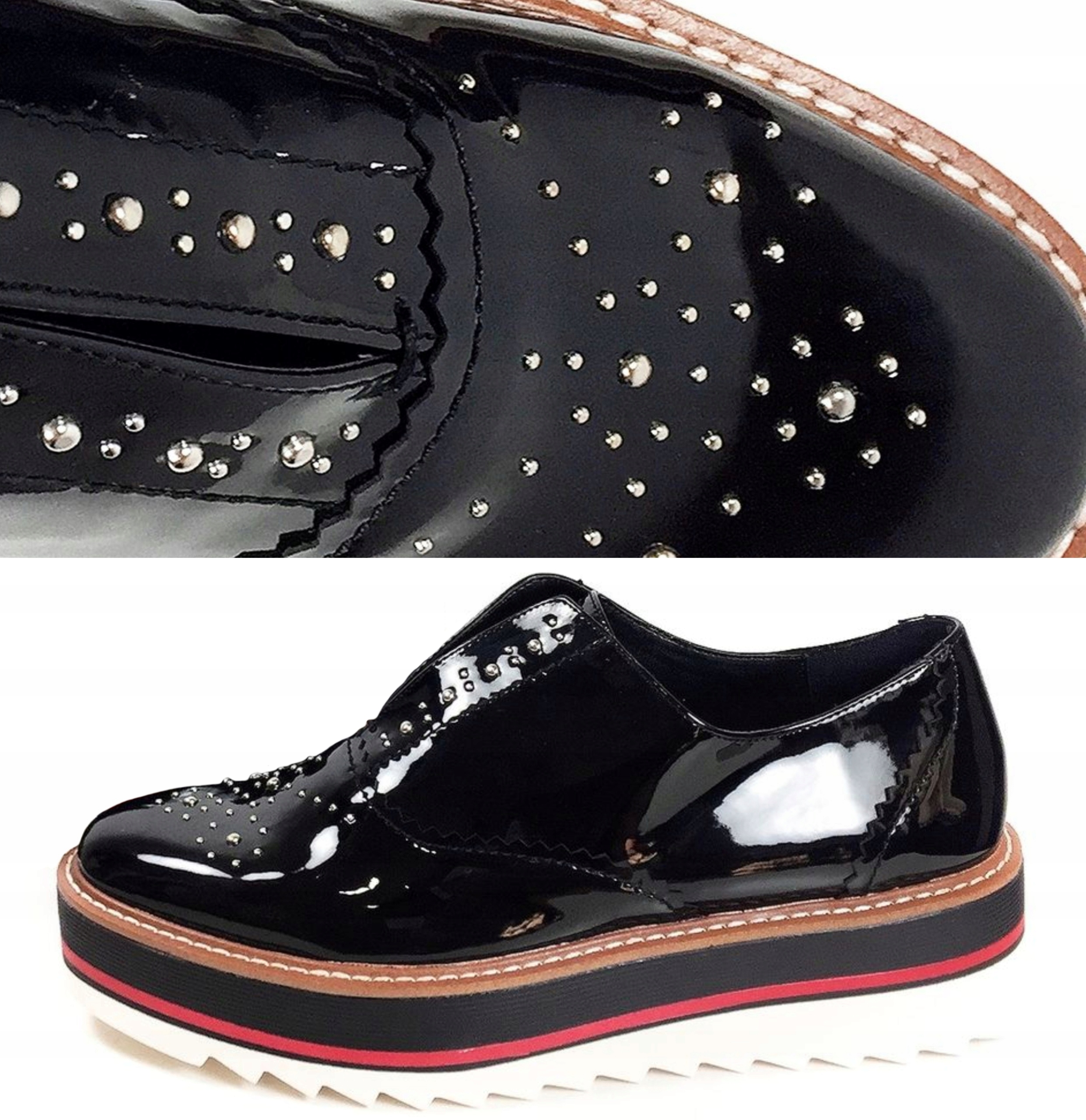 ZARA Czarne Buty DERBY Platforma Pólbuty Cwieki 38 ZARA Czarne Buty DERBY Platforma Pólbuty Cwieki 38
