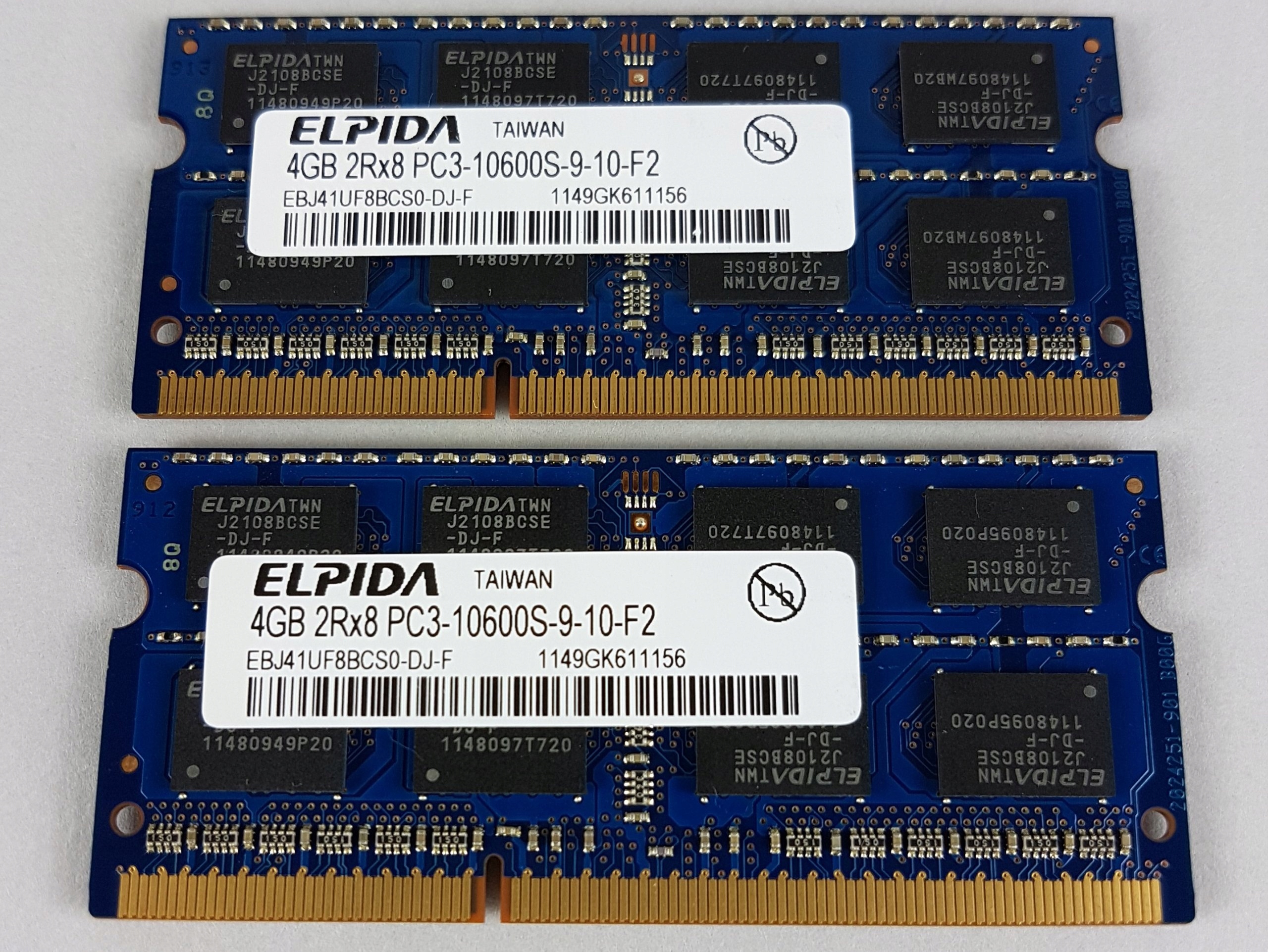 4GB DDR3 ELPIDA 2Rx8 PC3-10600S-9-10-F2 1333 1066 - 7381804531 ...