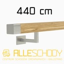 фото mini №1, Handrail wall-mounted wooden 40x40 440cm oak color