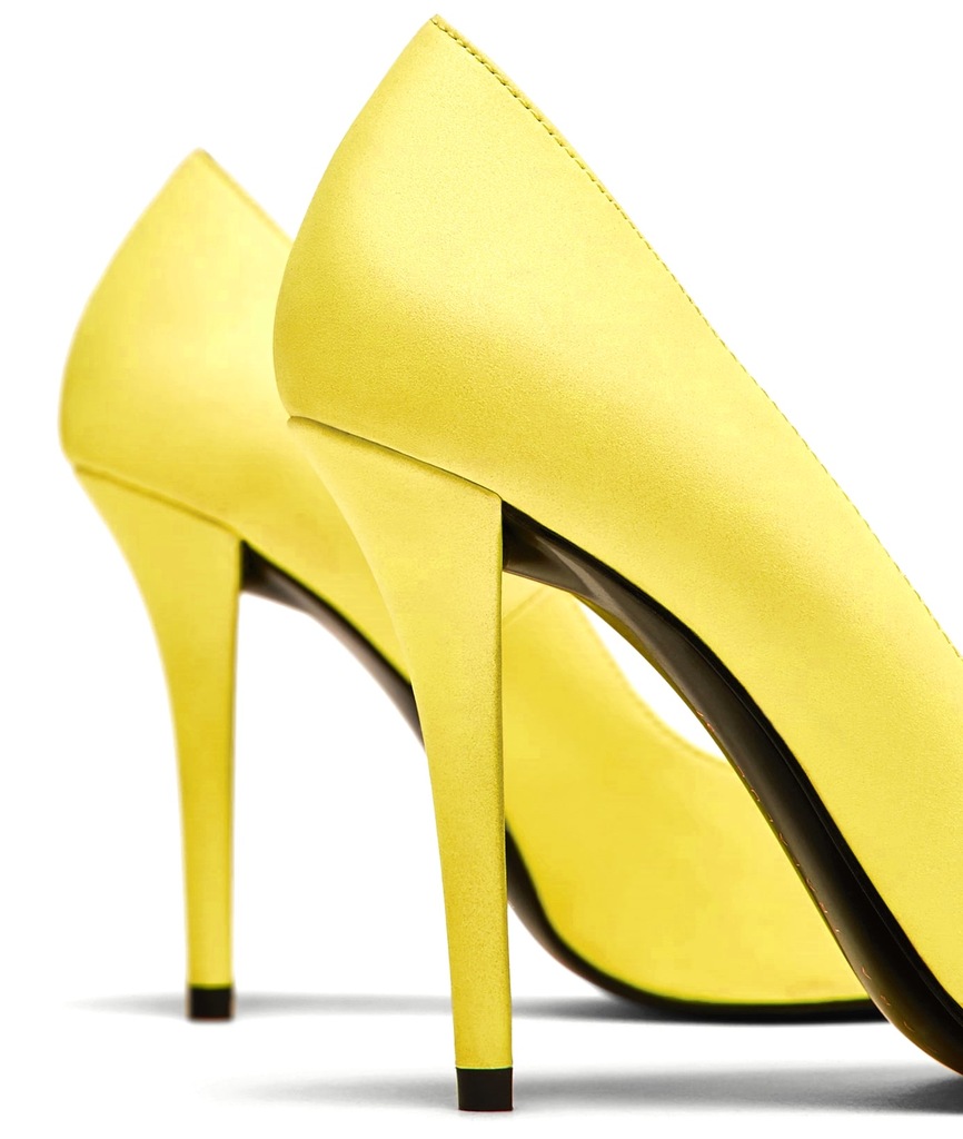 Туфли желтые купить. Желтые туфли Zara. Zara Basic туфли желтые. Желтые туфли на шпильке. Туфли женские на каблуке желтые.