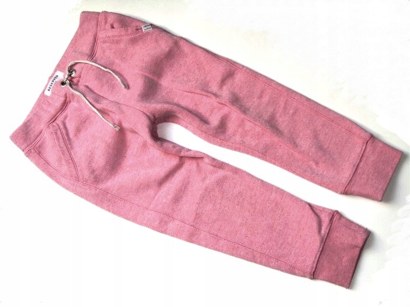 RESERVED pudrowe melanż spodnie joggersy dresy 104