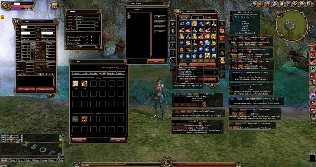 Kalonline server G2 Dark Shadow lvl 78 + GRATIS !