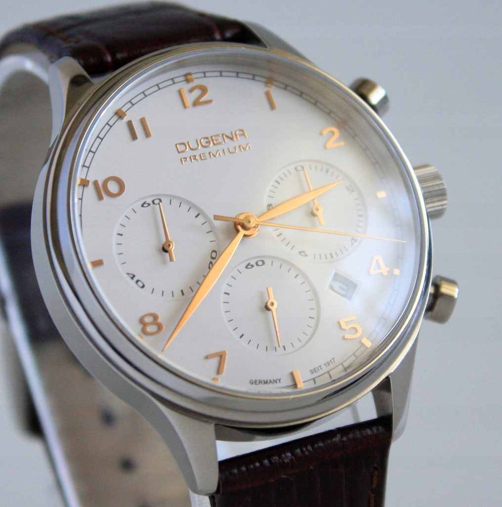 Dugena Premium Chronograph zegarek męski PIĘKNY