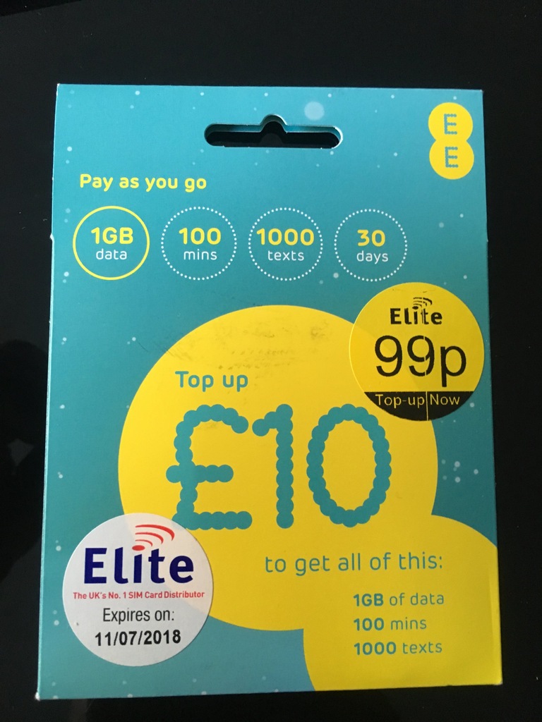 Karta sim EE doładowanie 5£ WYSYŁKA 0zł UK ANGLIA