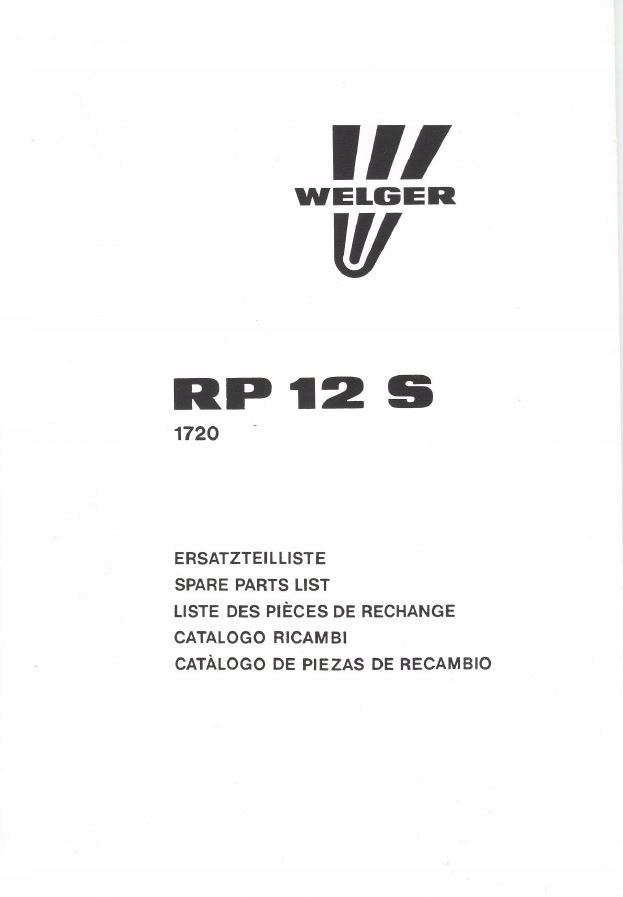 Katalog części prasa WELGER RP 12 S