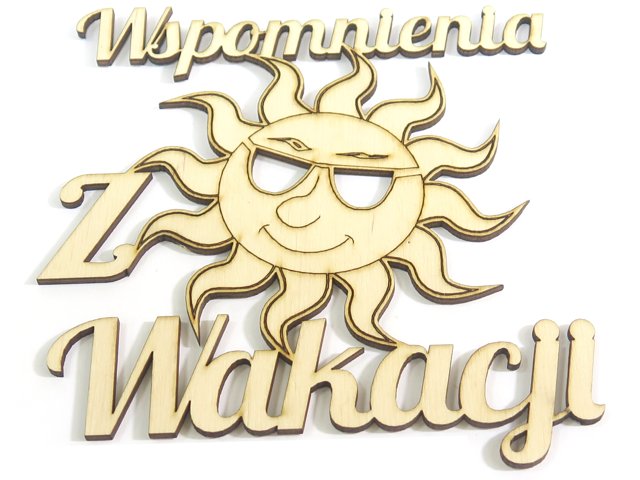 DECOUPAGE DEKOR NAPIS 'Wspomnienia z Wakacji' OD34