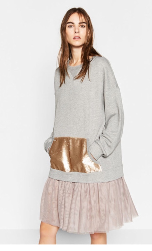 Zara cekiny tiul bluza limited blogerska nowa M