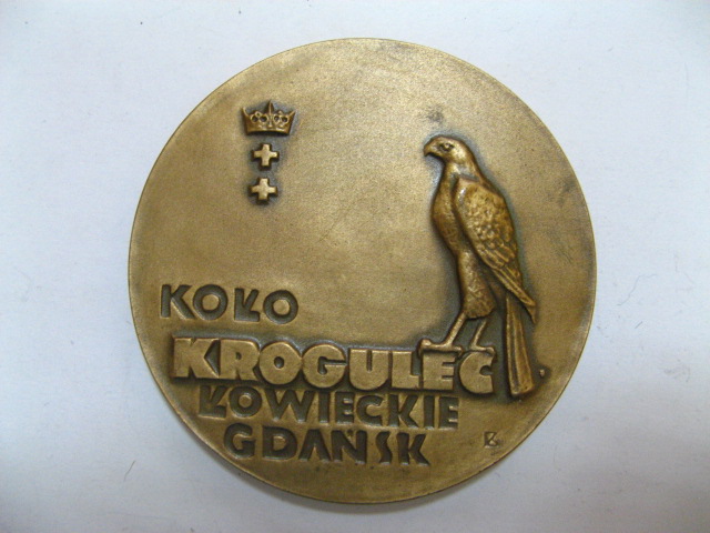 Medal koło łowieckie Krogulec Gdańsk brąz 7cm