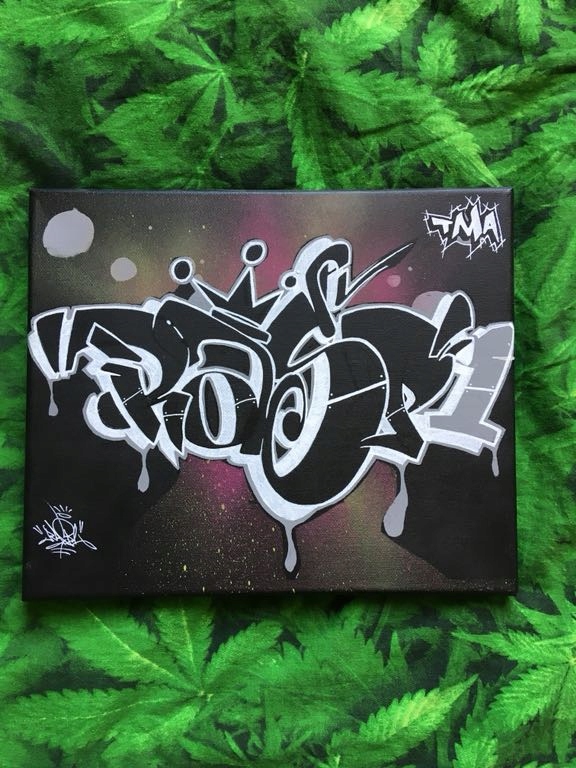 Obraz płótno graffiti ręcznie malowane