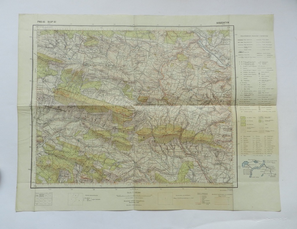 BODZENTYN k. KIELCE - MAPA SZTABOWA WIG - WP 1934