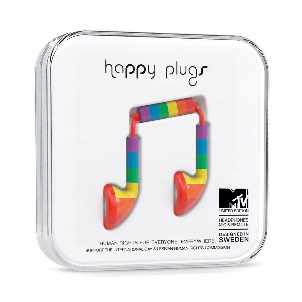Happy Plugs Earbud MTV Rainbow Słuchawki Prezent