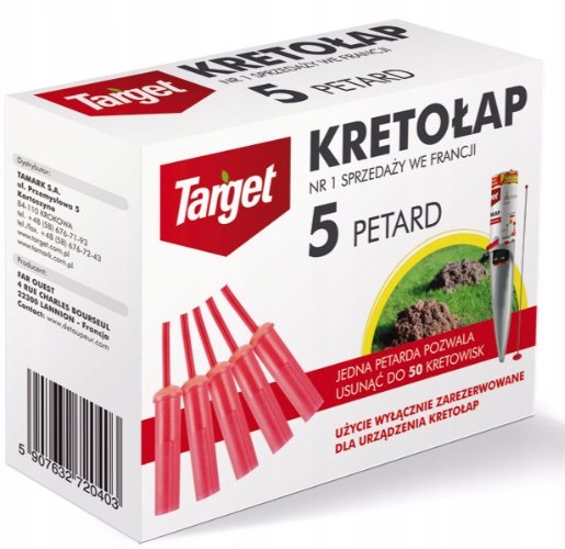 WKŁADY do KRETOŁAPA 5 SZTUK pułapka petardy