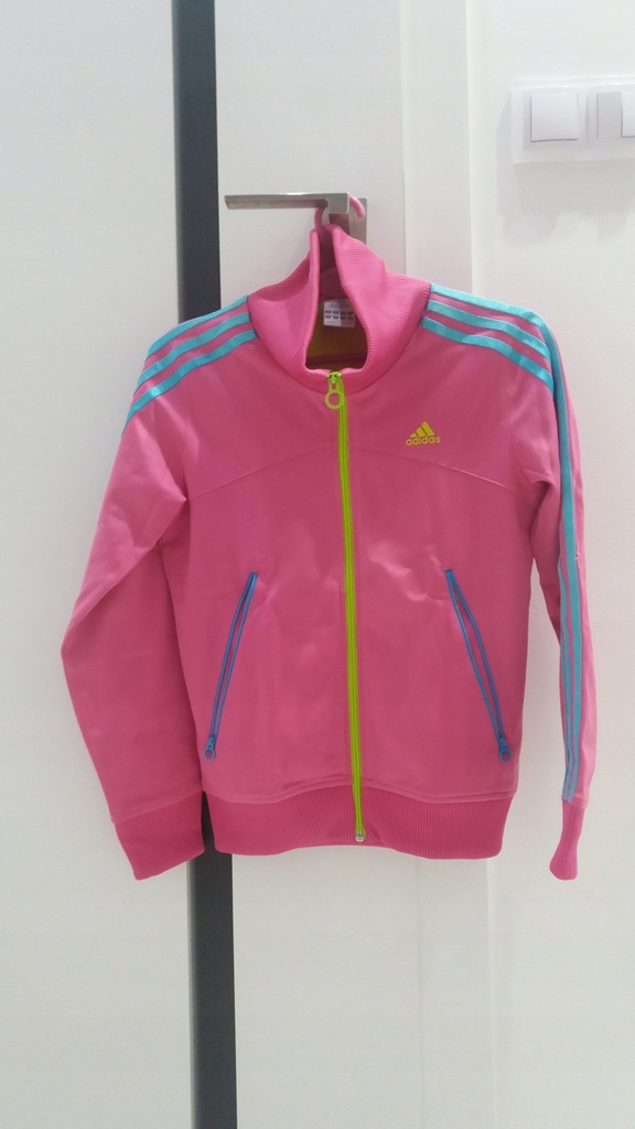Bluza Adidas róż neon suwak rozmiar XS-34 jak nowa