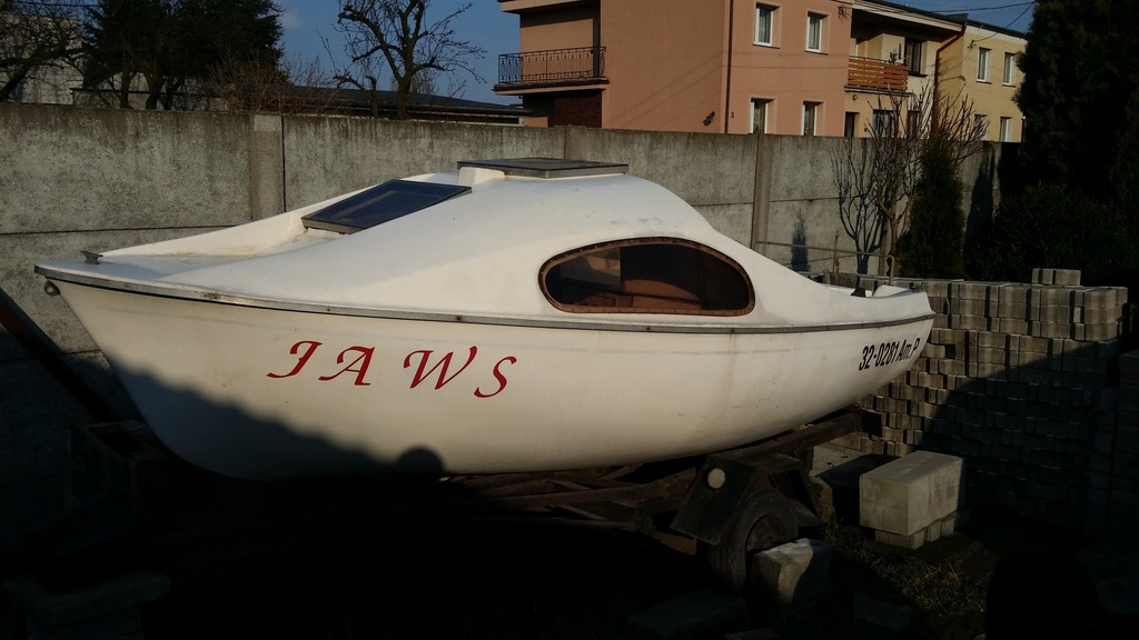 Łódź kabinowa jacht żaglówka INKA jak BEZ 2 wózek