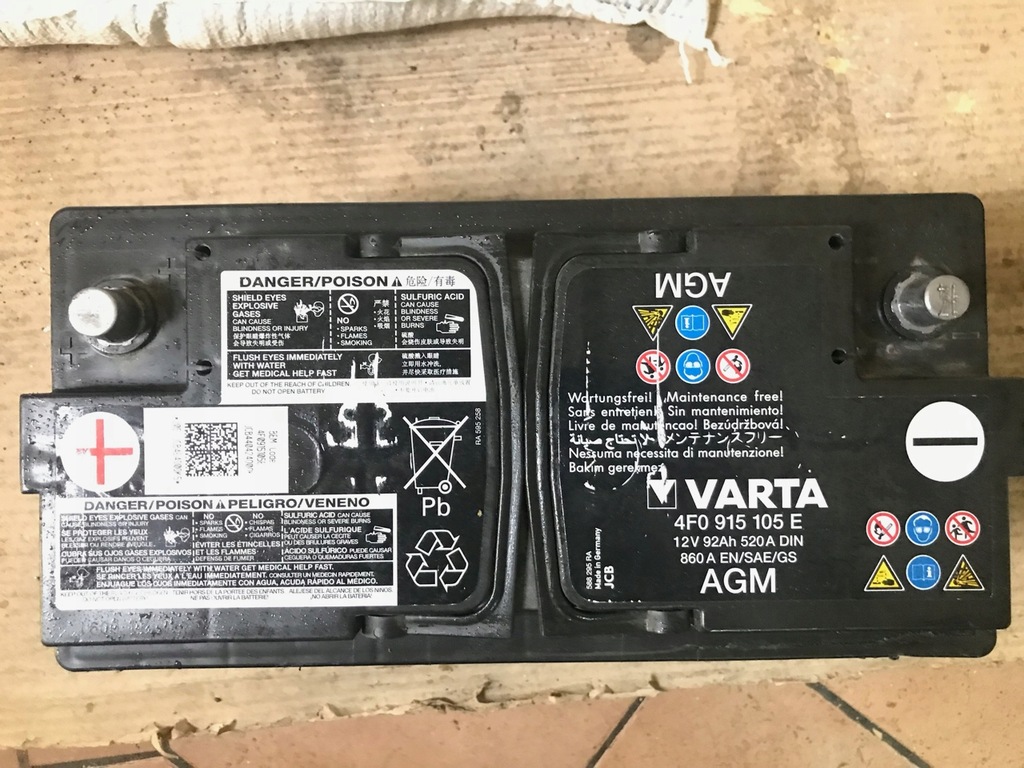 Varta AGM 92Ah Batterie 4F0 915 105 E
