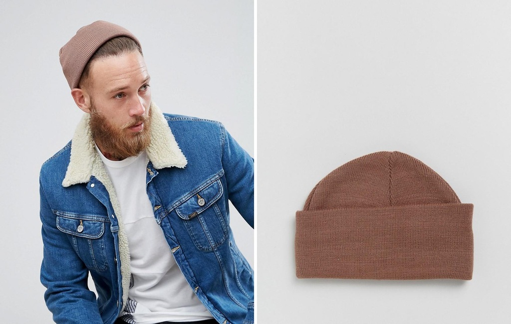 K007D01 CZAPKA BRĄZOWA BEANIE HIPSTERSKA