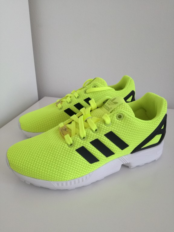 Nowe o te neonowe buty Adidas zx Flux K 38 5 neon 7398391588 oficjalne archiwum Allegro