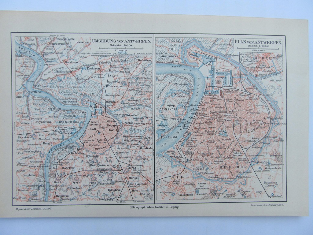 PLAN MIASTA ANTWERPIA BELGIA mapa 1897 r.