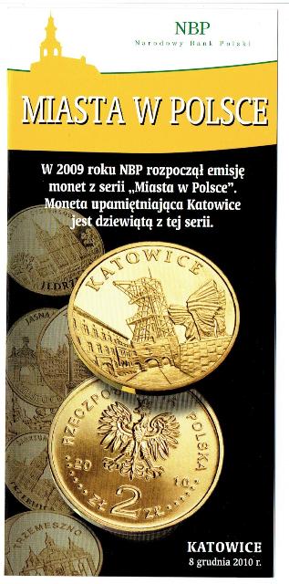 Folder emisyjny - 2 zł Miasta w Polsce KATOWICE