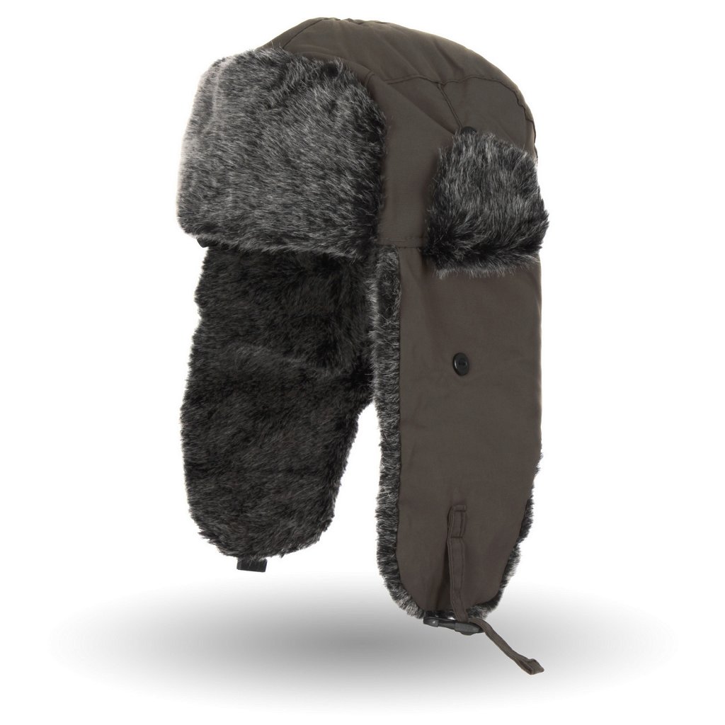 W02F ZIMOWA CZAPKA USZATKA PILOTKA BRĄZOWA