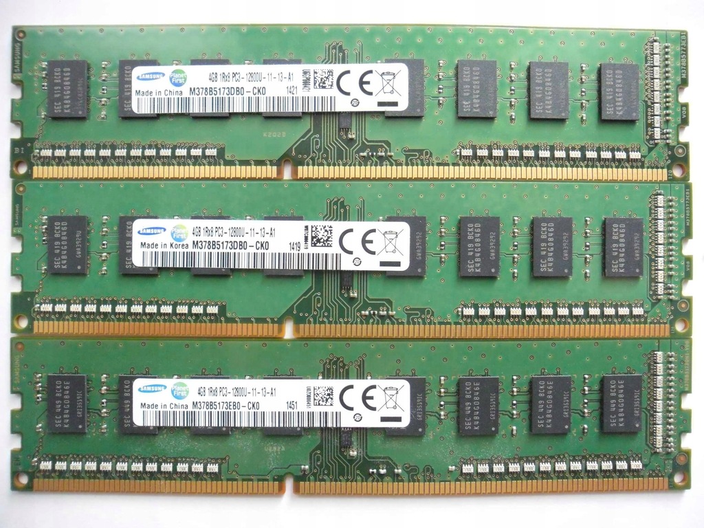 DDR3 RAM Samsung 3 x 4GB 12GB M378B5173DB0-CK0