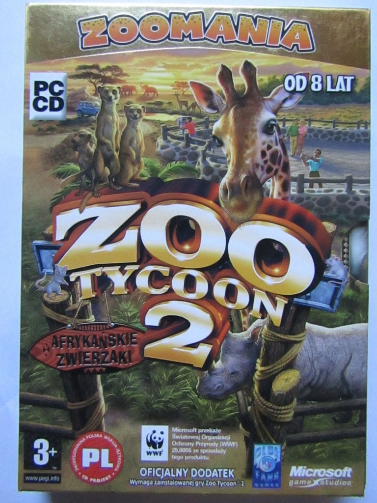 GRA PC CD ZOO TYCOON 2 AFRYKAŃSKIE ZWIERZAKI - PL