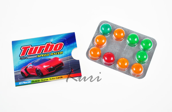 Gumy do żucia TURBO z OBRAZKAMI guma blister 24szt