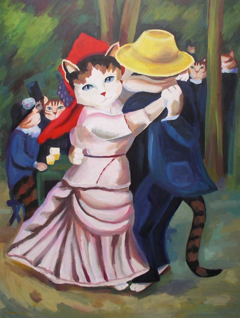 Koci taniec w Bougivalle, August Renoir, 60x80 cm