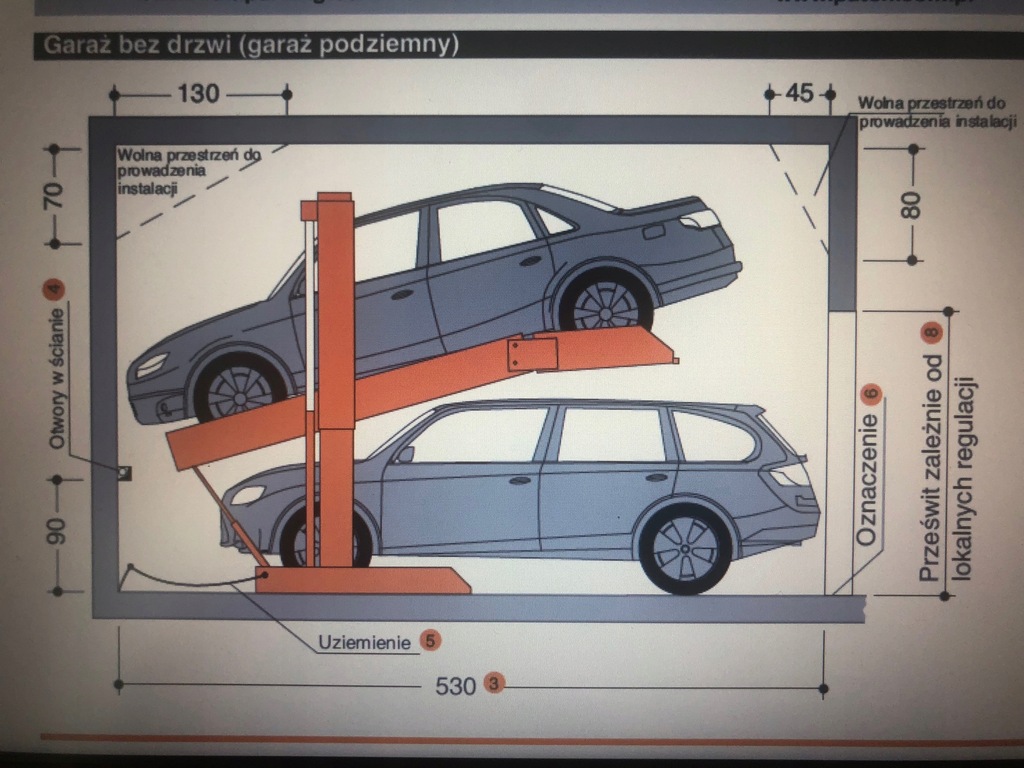 Hydrauliczna platforma do parkowania dwupoziomwego