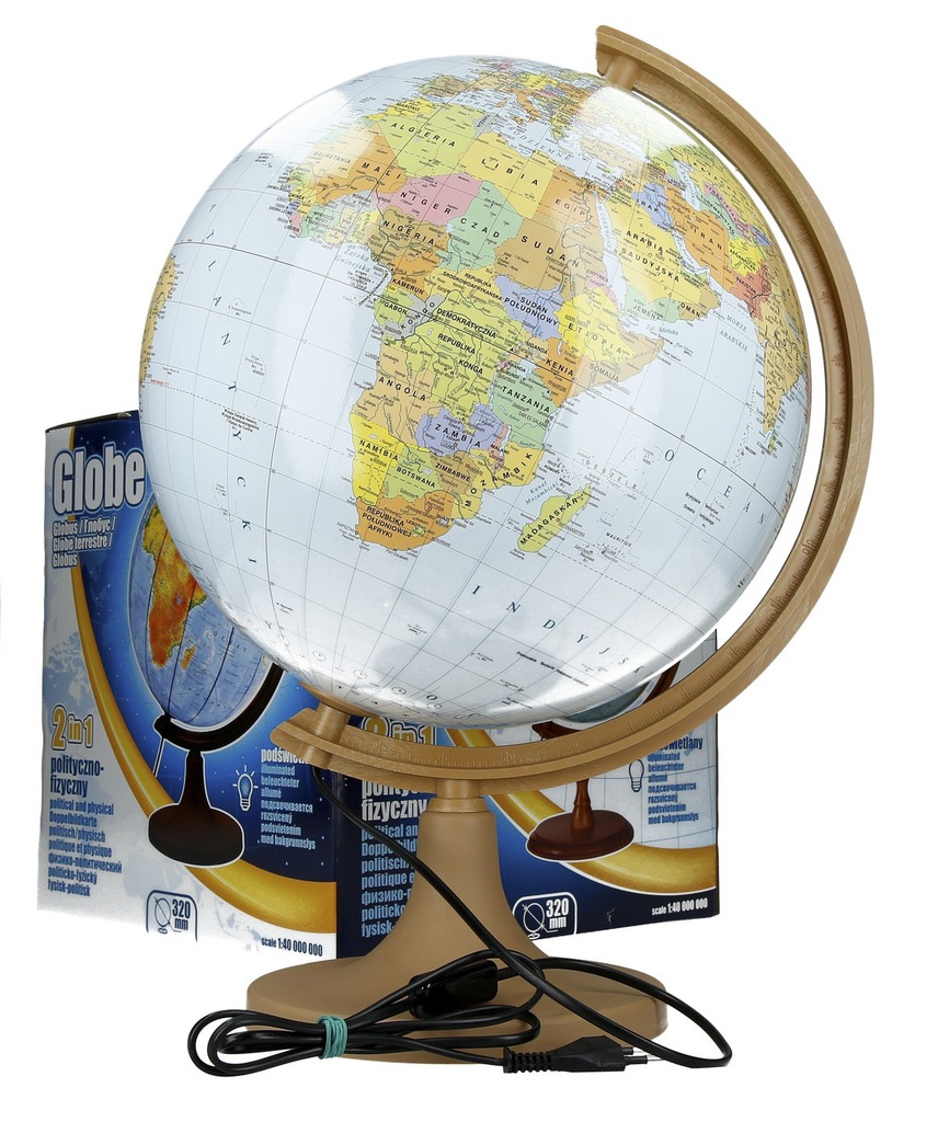 Globus polityczno-fizyczny 320mm podświetlany