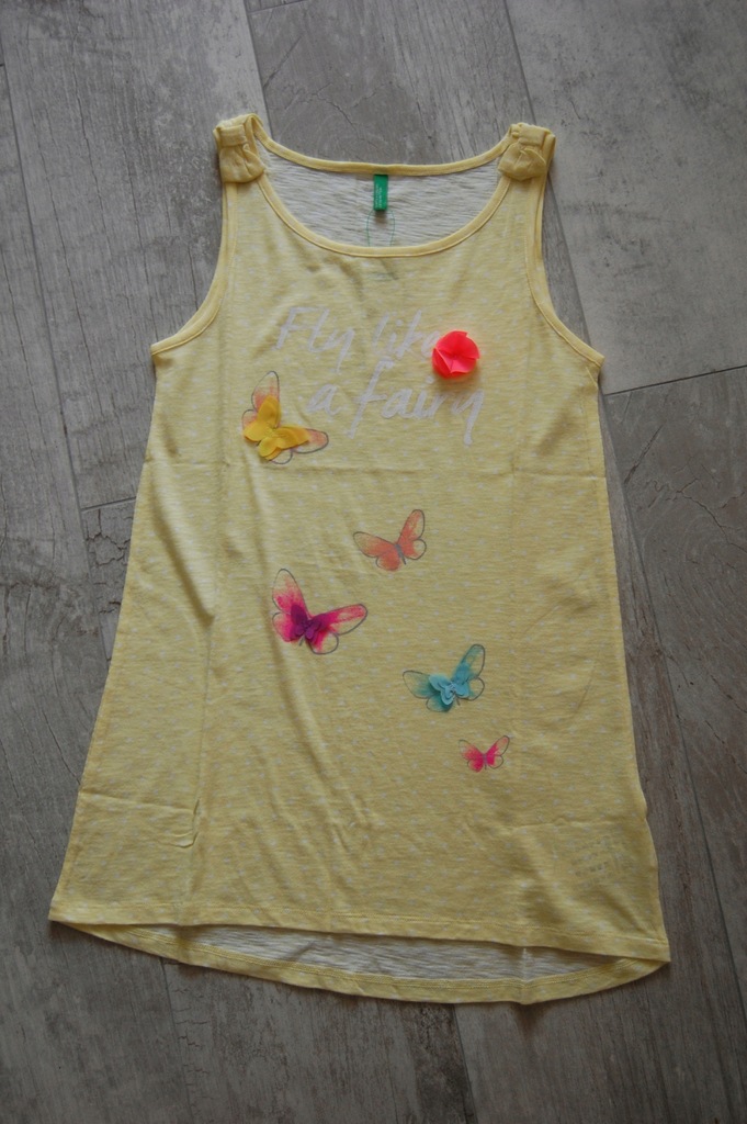 Żółta bluzeczka z motylkiem dla dziewczynki 160